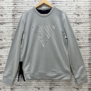 Guess Jeans Crew Neck Sweatshirt Men's XL Gray Active Top Side Zip